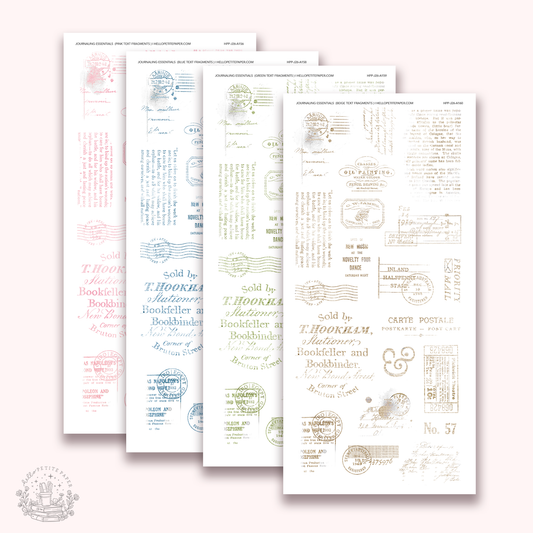 Journaling Essentials - text fragment stickers (various colors)