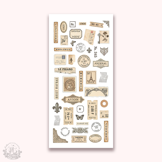 Journaling Essentials - Vintage ephemera stickers (A147)