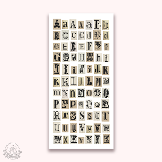 Journaling Essentials - Vintage ransom letter alphabet stickers (A146)