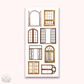 Journaling Essentials - Wood windows stickers (A145)