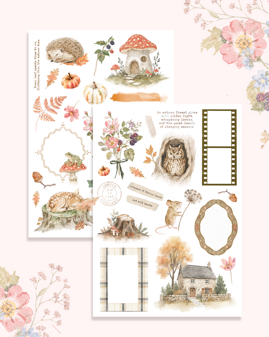 Cozy Foragers  - Journaling Sticker Kit.