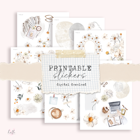 Printable sticker kit (Petite Tuesday 01) - digital download