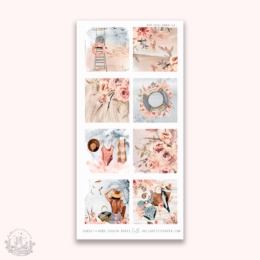 Sunset - Hobonichi cousin boxes stickers