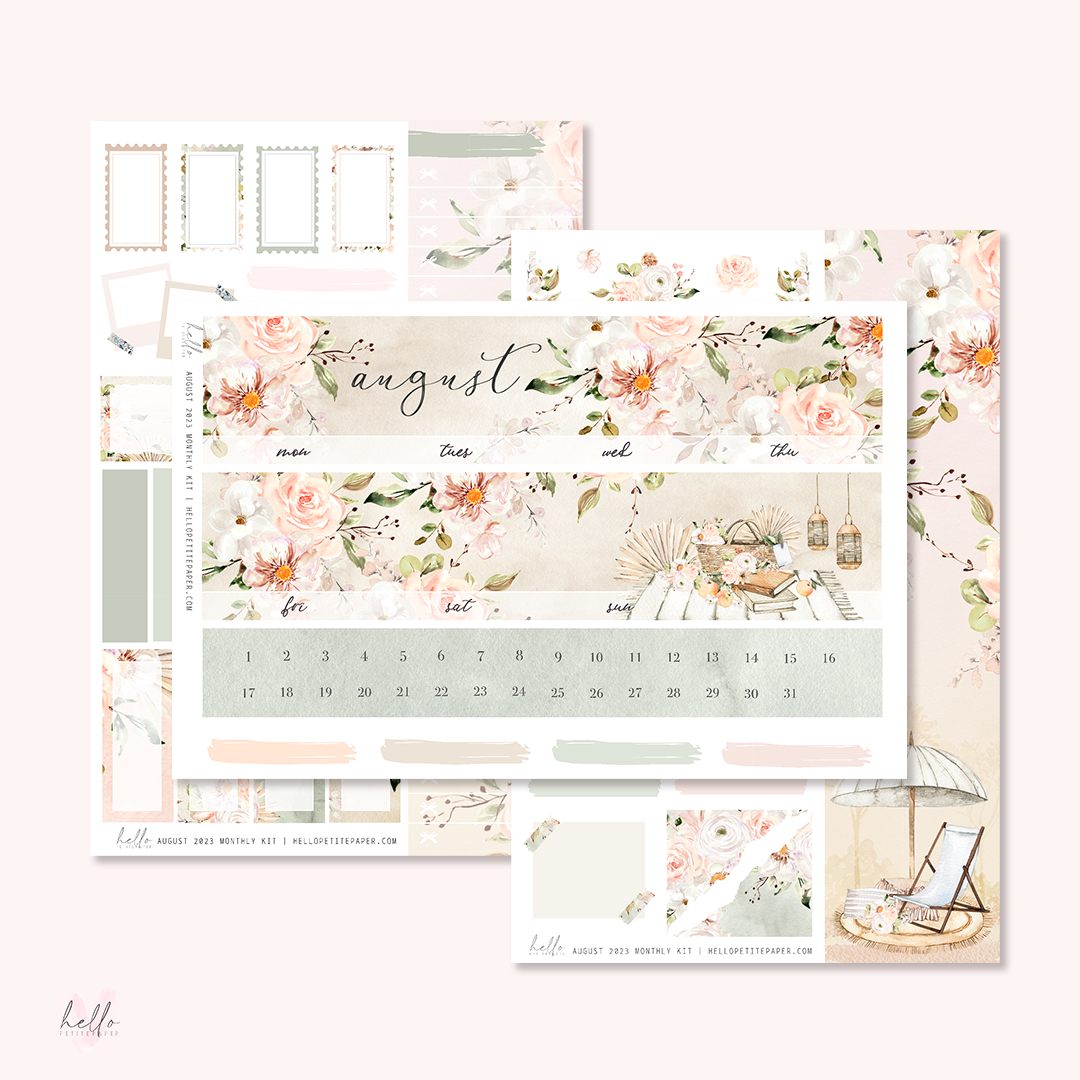 August Monthly Sticker Kit