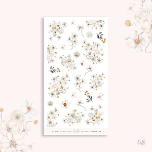 At home - floral deco, planner stickers