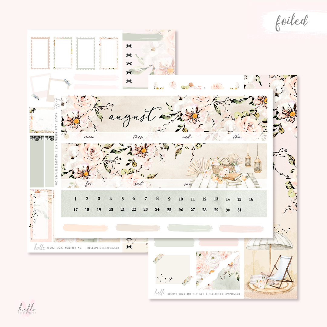 August Monthly Sticker Kit