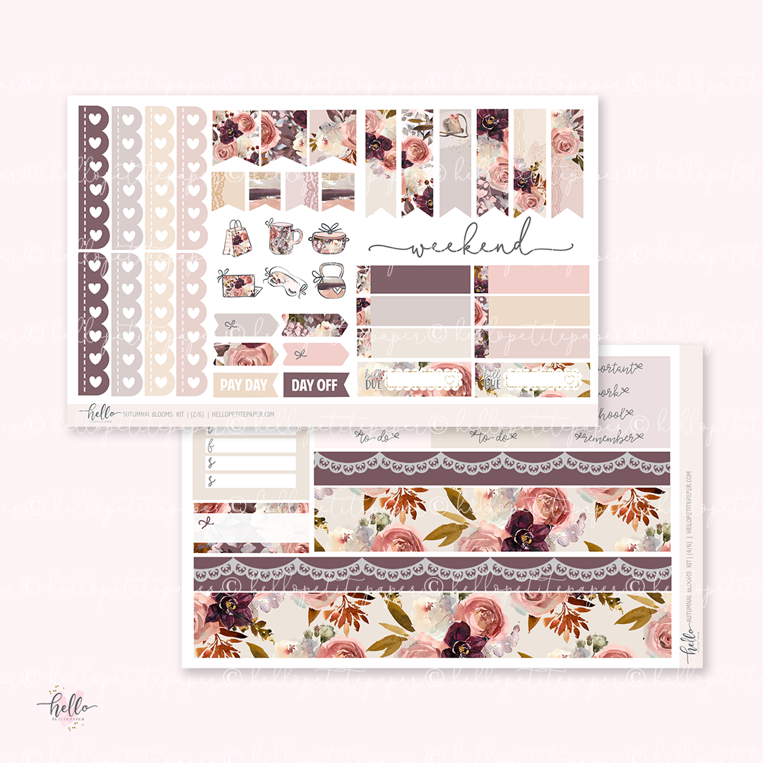 Printable stickers - Autumnal blooms sticker kit