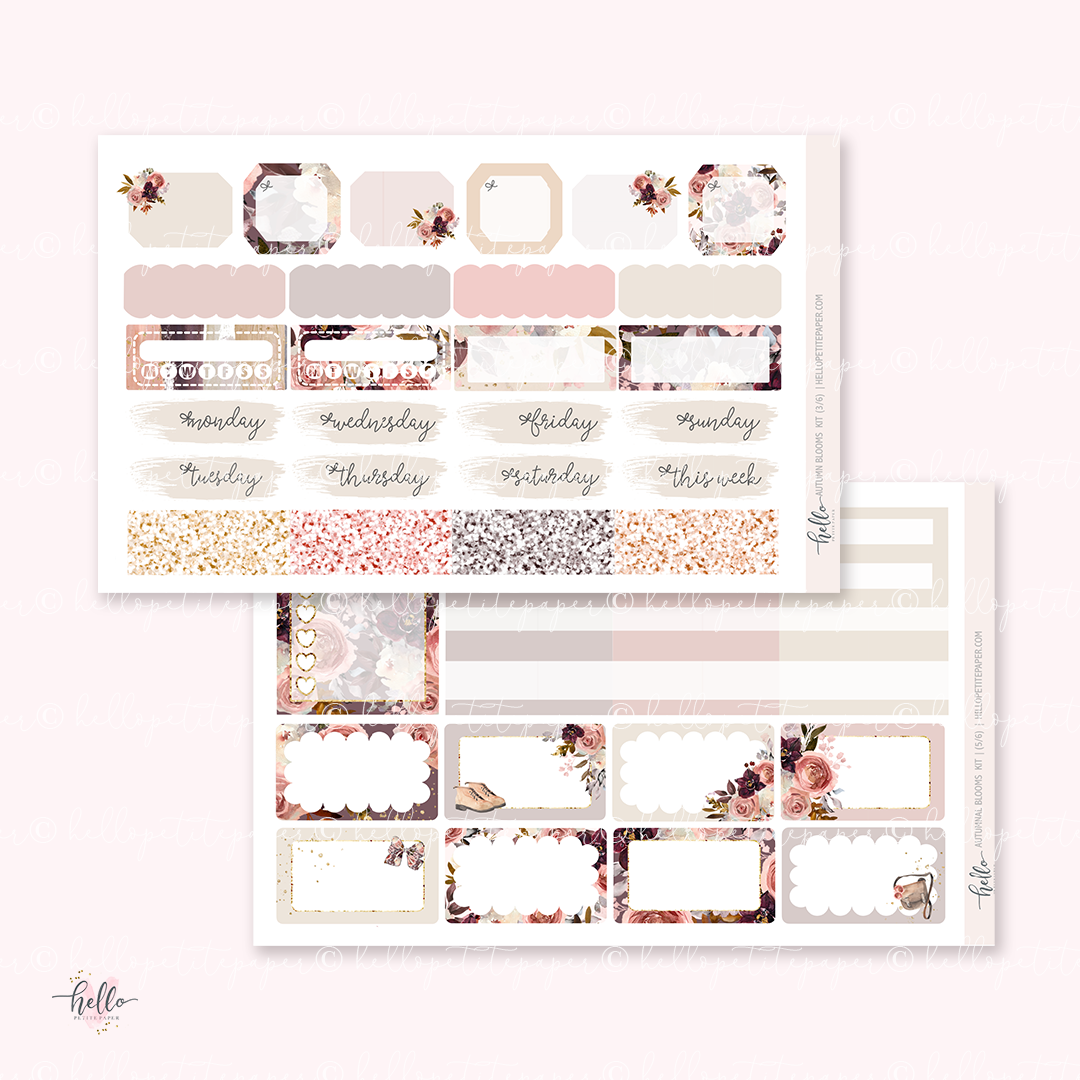 Printable stickers - Autumnal blooms sticker kit