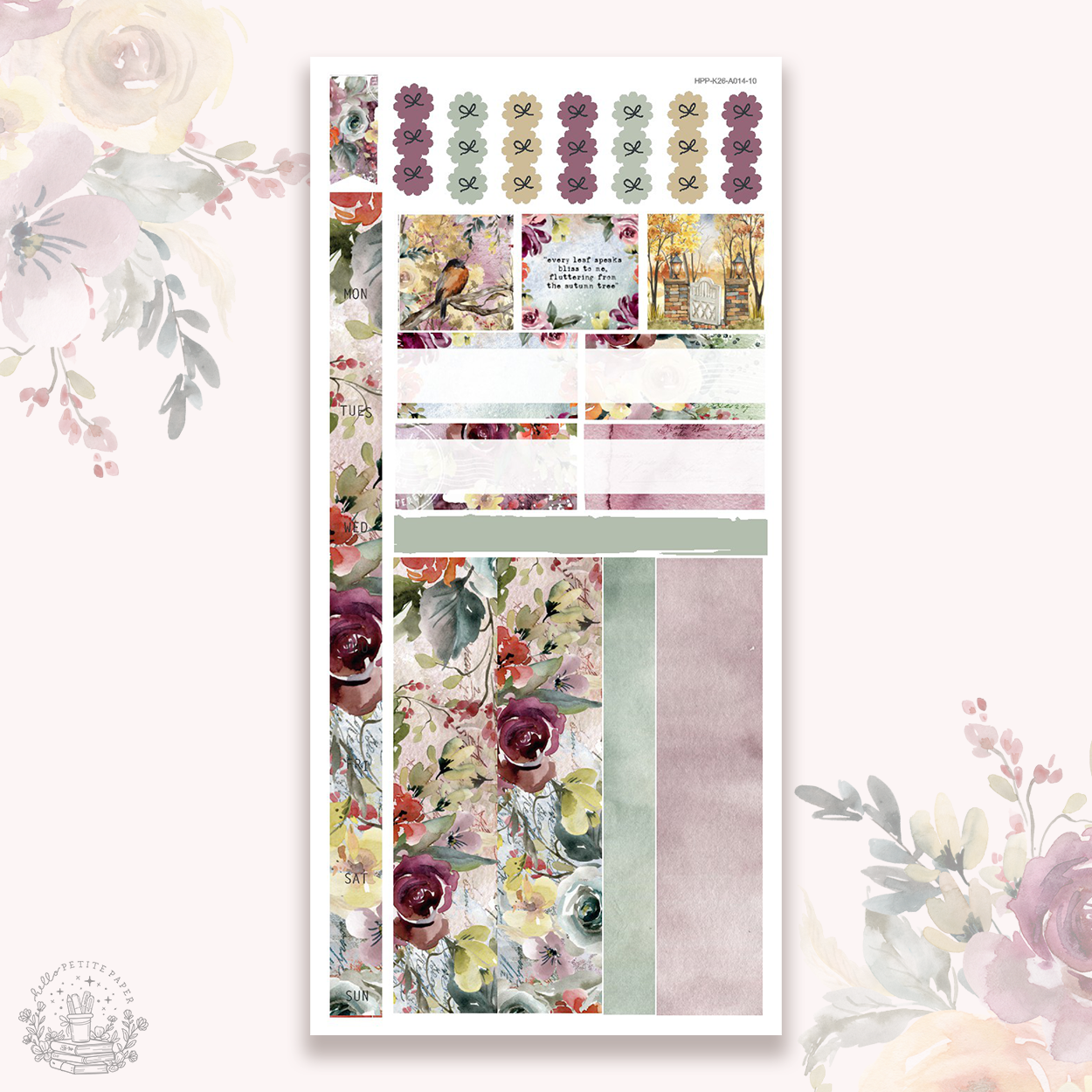 Autumnal Stroll  - Hobonichi weeks sticker kit