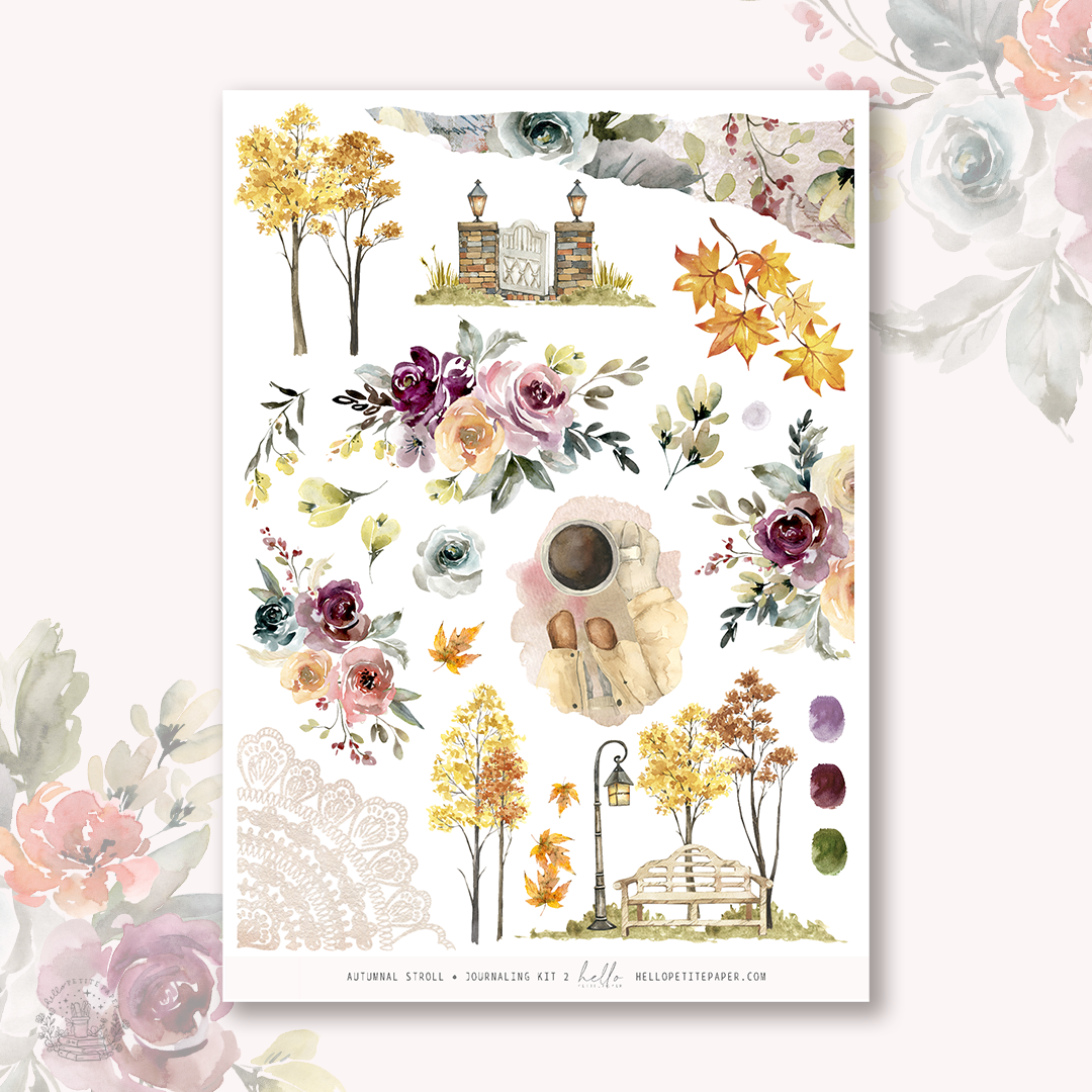 Autumnal Stroll  - Journaling Sticker Kit