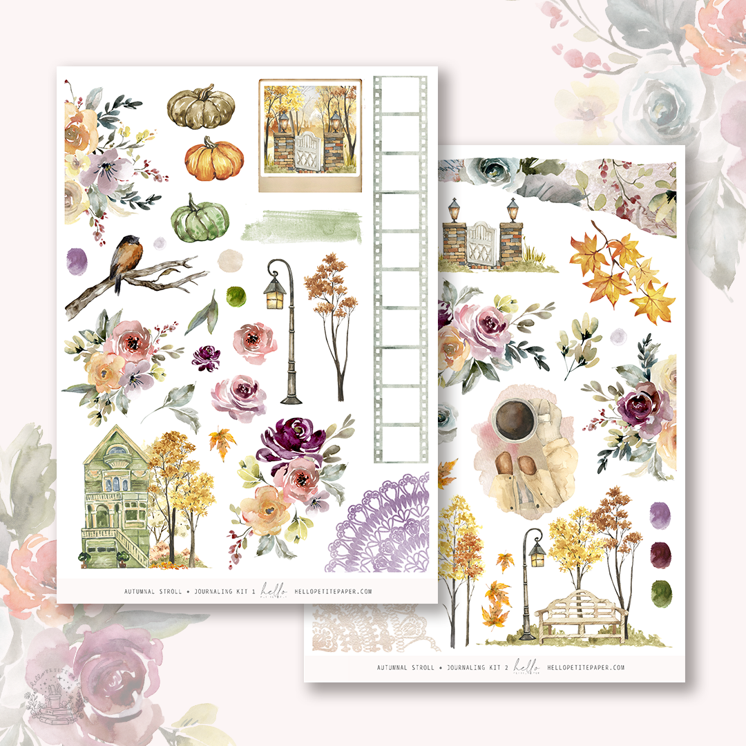 Autumnal Stroll  - Journaling Sticker Kit