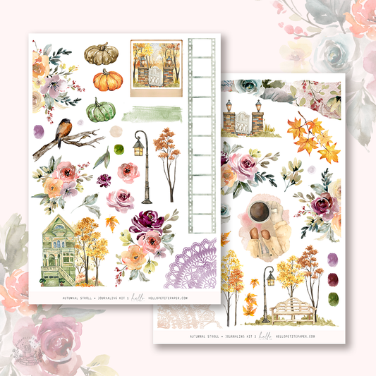 Autumnal Stroll  - Journaling Sticker Kit