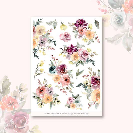 Autumnal Stroll - Large Floral Deco Stickers