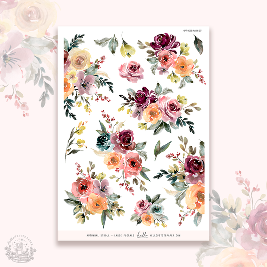 Autumnal Stroll - Large Floral Deco Stickers
