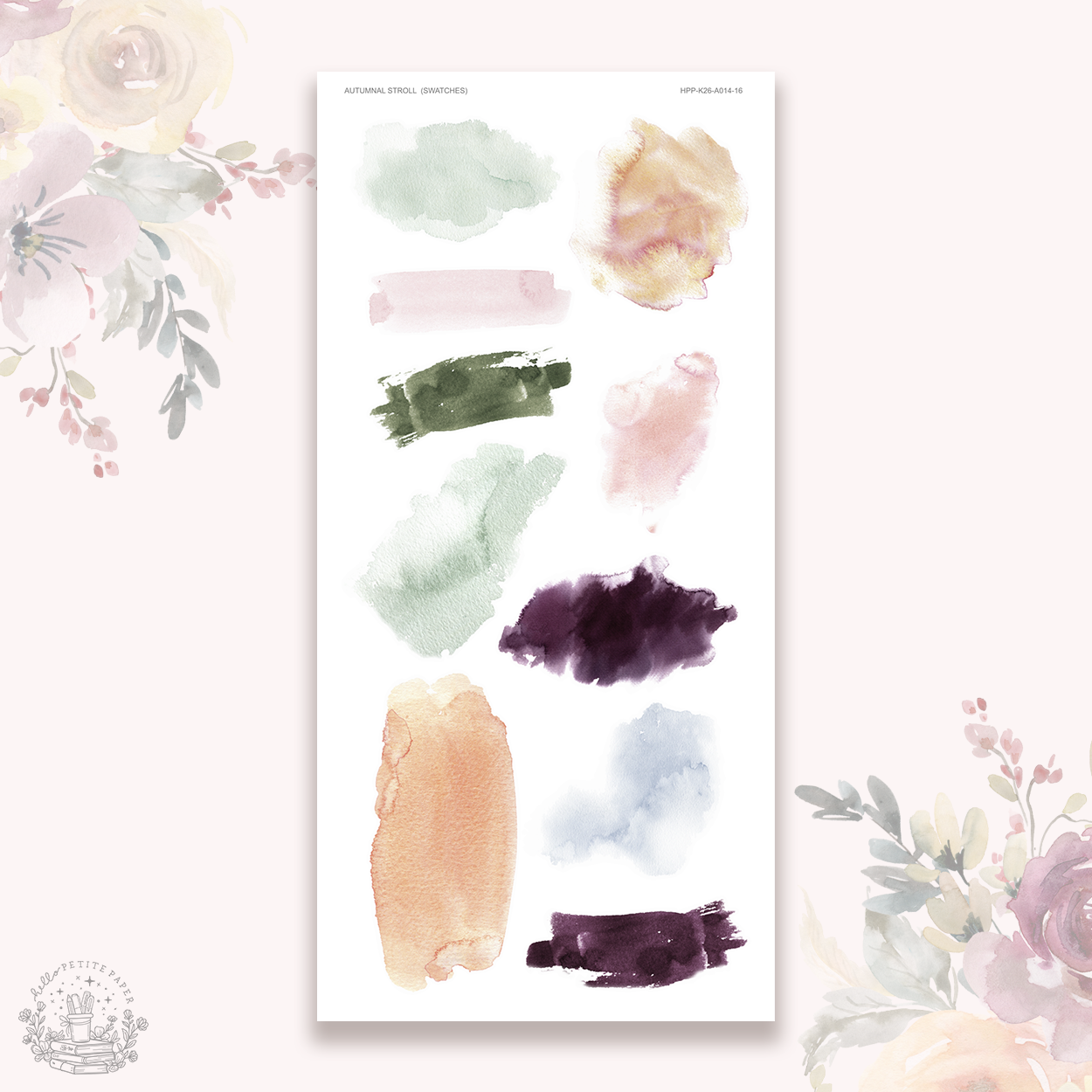 Autumnal Stroll - Watercolor Swatches stickers
