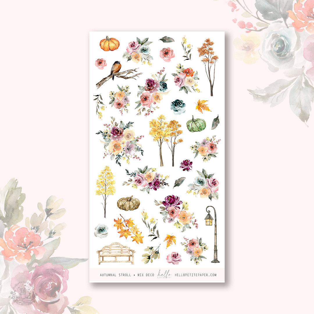 Autumnal Stroll  - MIX deco, planner stickers