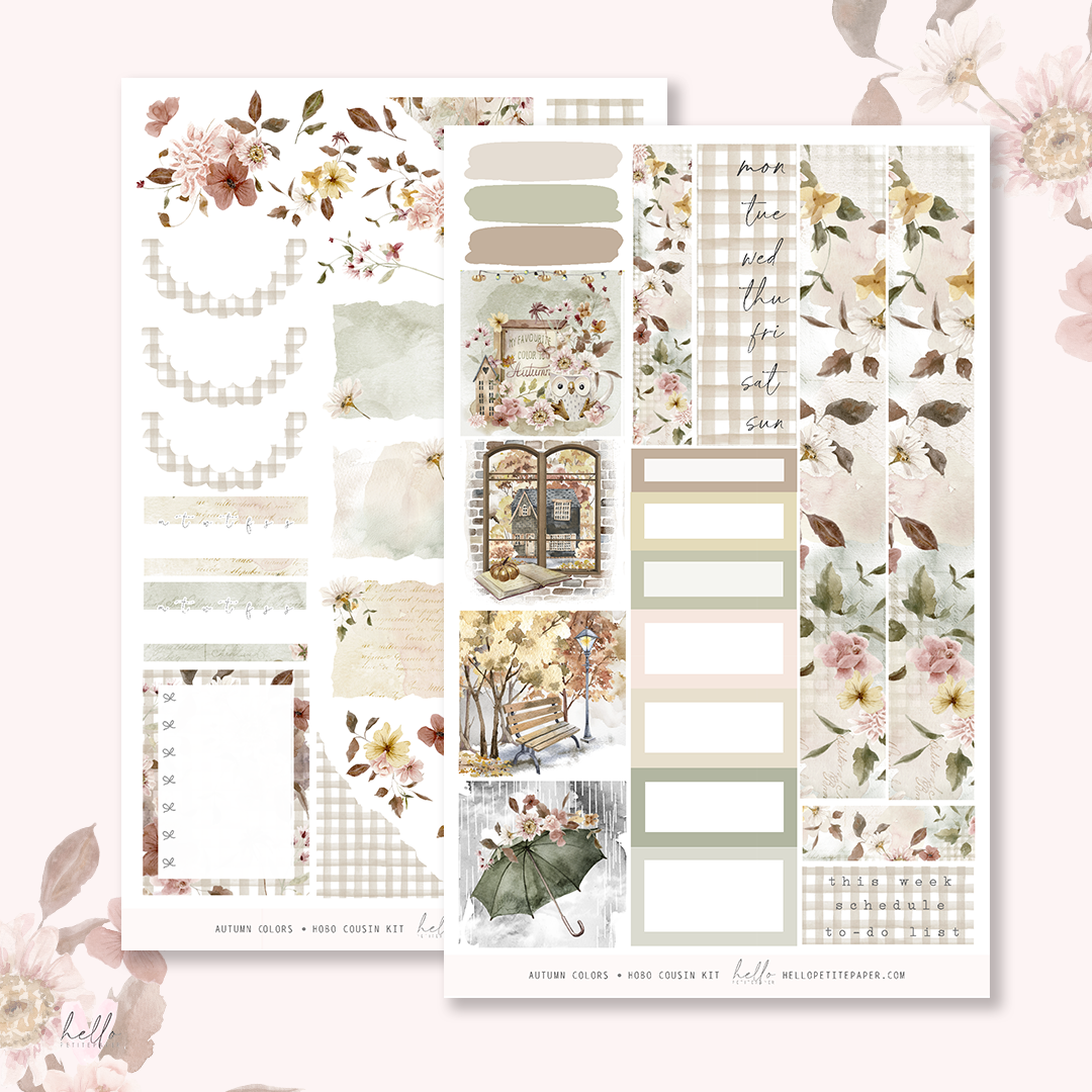 Autumn Colors - Hobonichi Cousin Sticker Kit – Hello Petite Paper ...