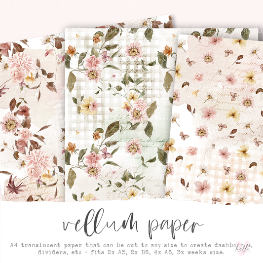 Vellum Paper - Autumn Colors collection (A4 size) - select your design