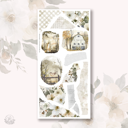 autumn whispers  - Deco stickers 5 (torn papers)