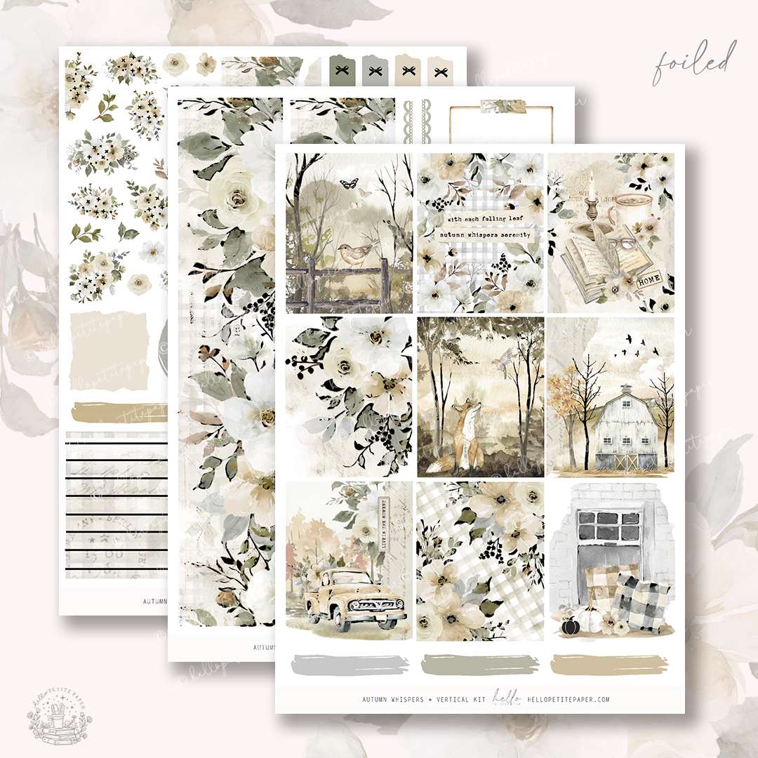 Autumn whispers  - FOILED sticker kit