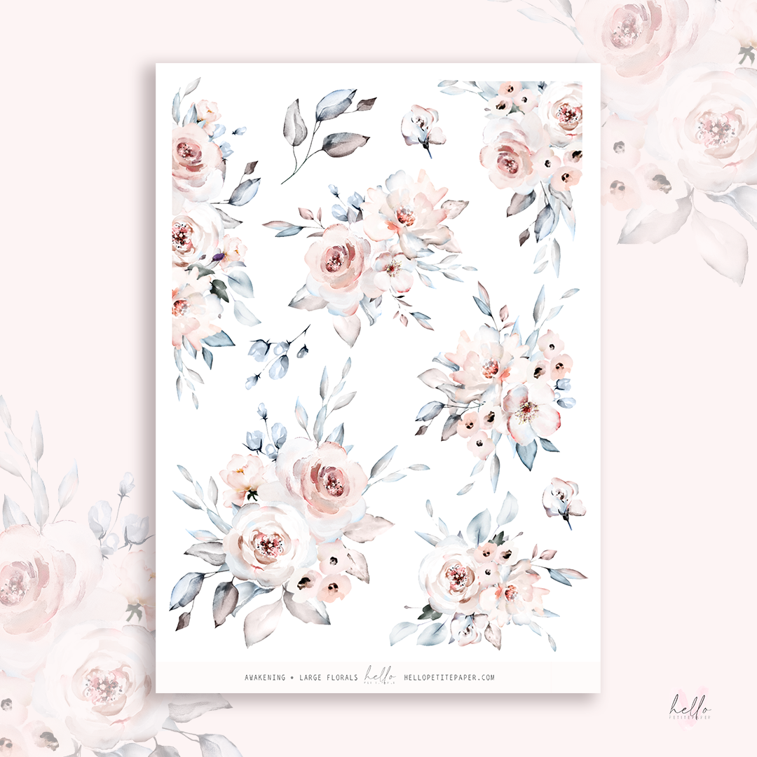 Awakening  - Large Floral Deco Stickers