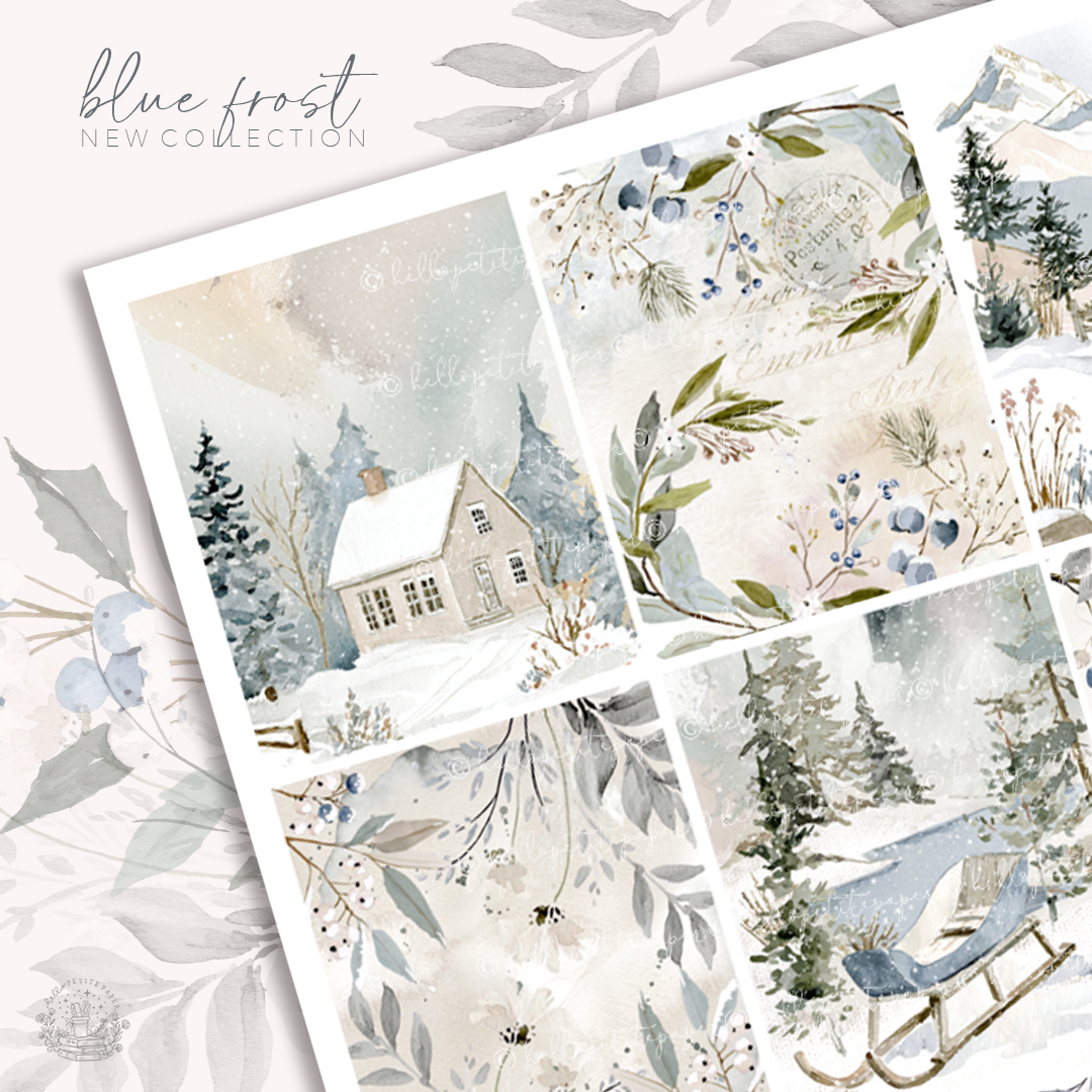 ﻿Blue Frost  - vertical planner sticker kit (4 sheets or a la carte)