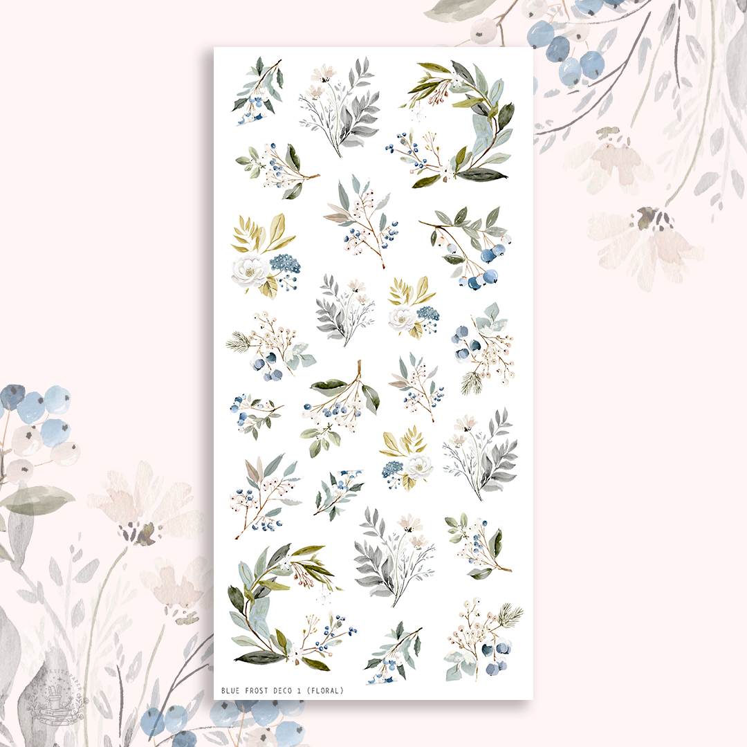 ﻿Blue Frost  - Deco stickers 1 (florals)