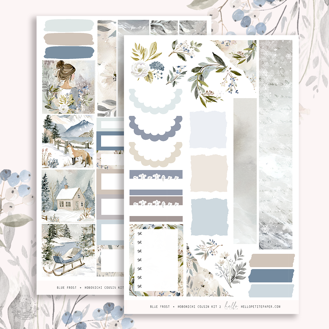 ﻿Blue Frost -  Hobonichi Cousin Sticker Kit