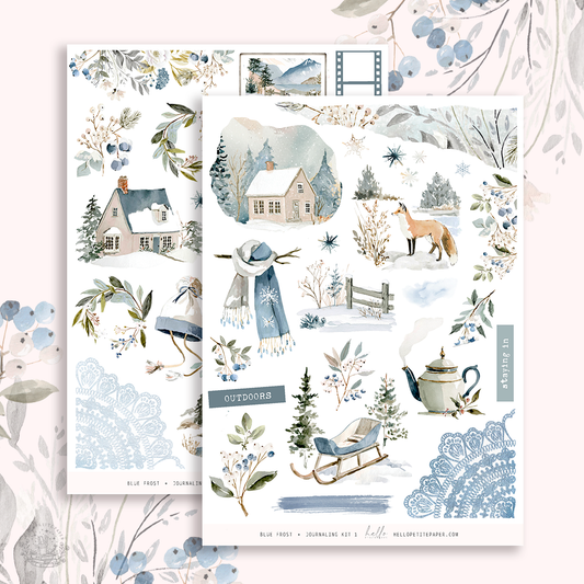 ﻿Blue Frost  - Journaling Sticker Kit