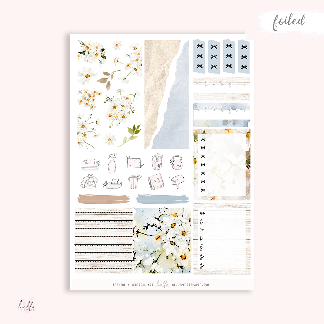 Breathe - FOILED KIT - premium matte paper sticker kit