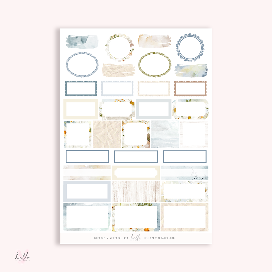 Breathe - FOILED KIT - premium matte paper sticker kit