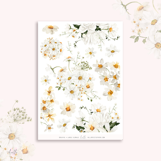 Breathe - Large Floral Deco Stickers