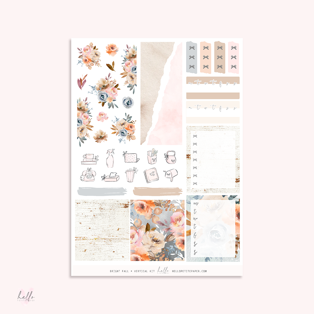 Printable sticker kit - Bright Fall (4 sticker sheets)