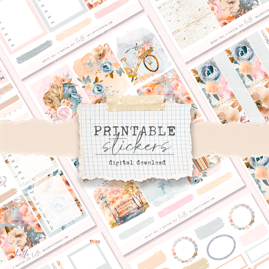 Printable sticker kit - Bright Fall (4 sticker sheets)