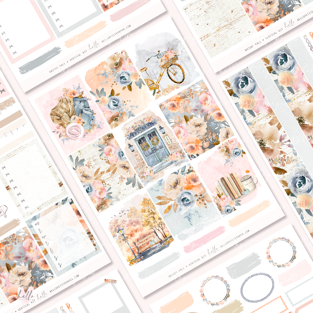 Printable sticker kit - Bright Fall (4 sticker sheets)
