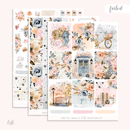 Bright Fall - FOILED KIT - premium matte paper sticker kit