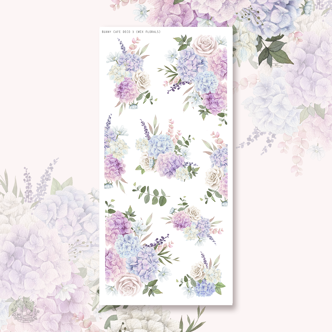 Bunny Cafe  - Deco stickers 3 (mix florals)