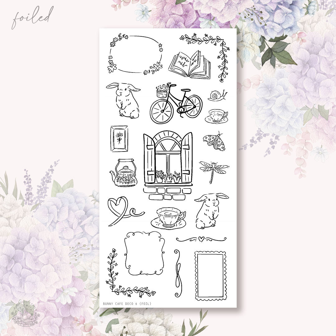 Bunny Cafe  - Deco stickers 6 (FOILED deco)