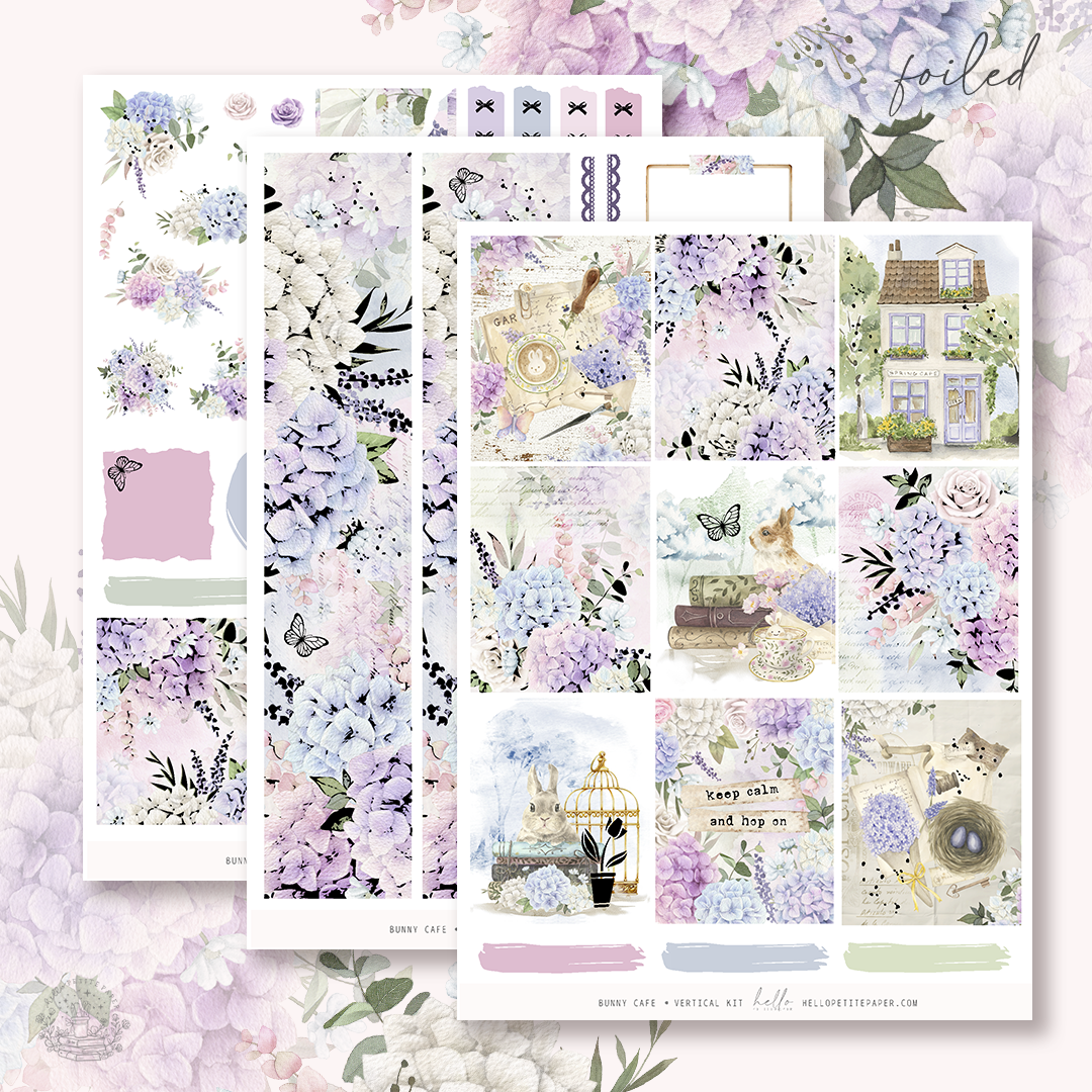 Bunny Cafe - FOILED sticker kit