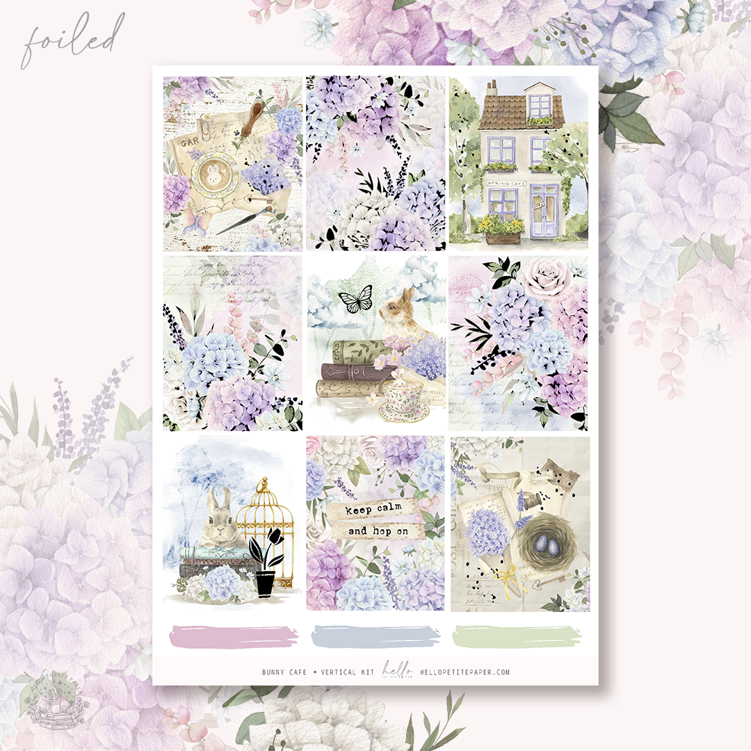 Bunny Cafe - FOILED sticker kit