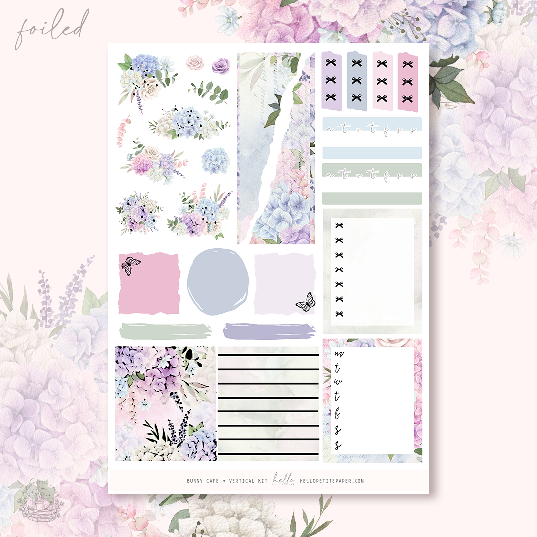 Bunny Cafe - FOILED sticker kit