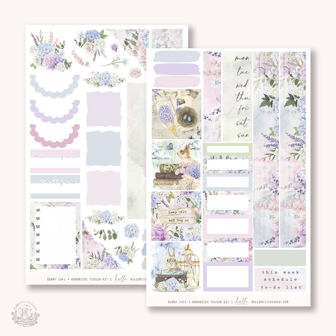 Bunny Cafe -  Hobonichi Cousin Sticker Kit