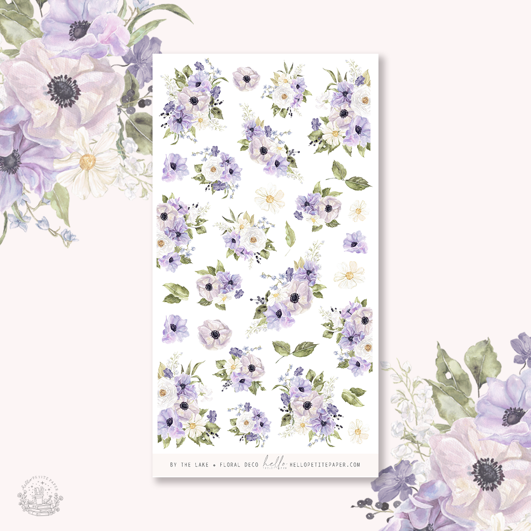 Printable sticker kit - By the lake deco (3 sticker sheets)