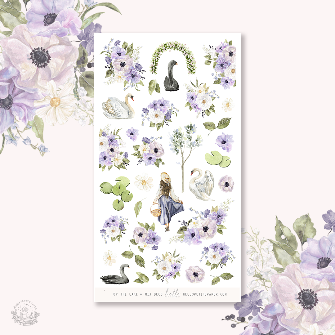 Printable sticker kit - By the lake deco (3 sticker sheets)