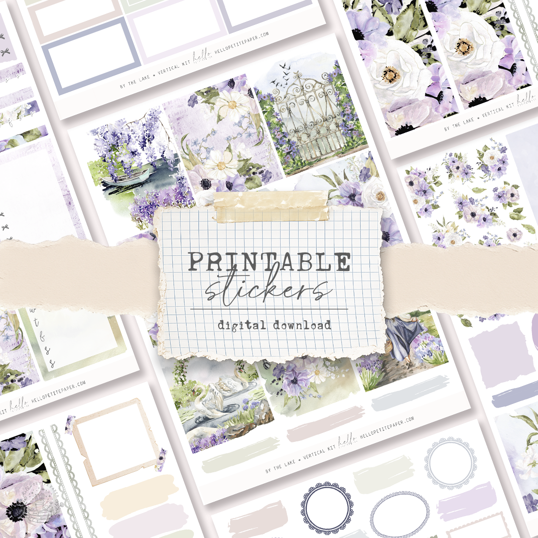 Printable sticker kit - By the Lake (4 sticker sheets)