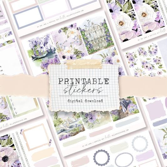 Printable sticker kit - By the Lake (4 sticker sheets)
