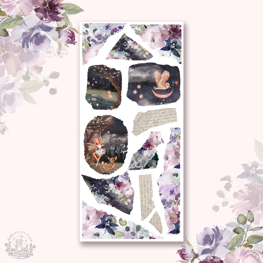By the moonlight - Deco stickers 5 (torn papers)