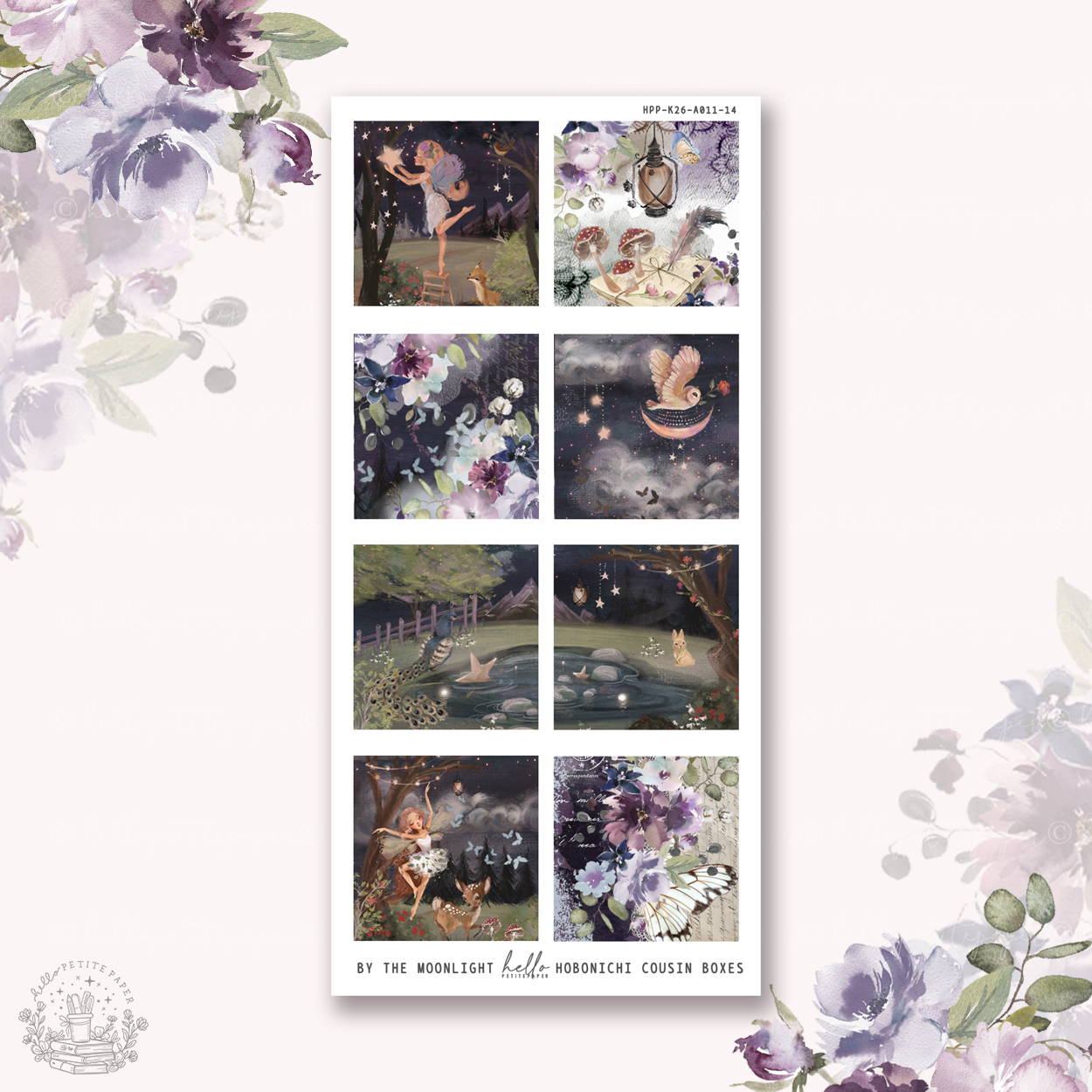 By the moonlight - Hobonichi cousin boxes stickers