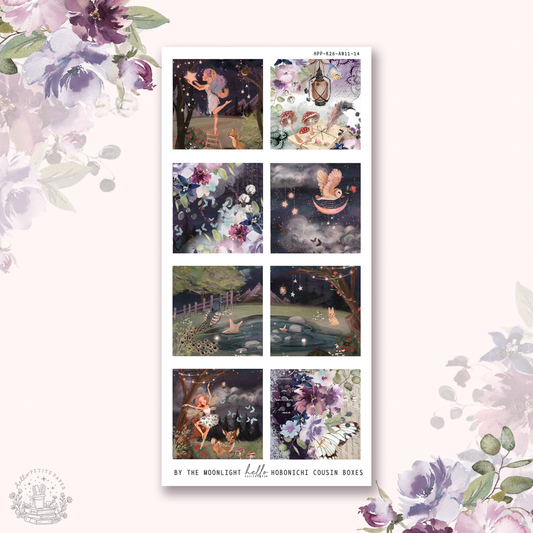 By the moonlight - Hobonichi cousin boxes stickers