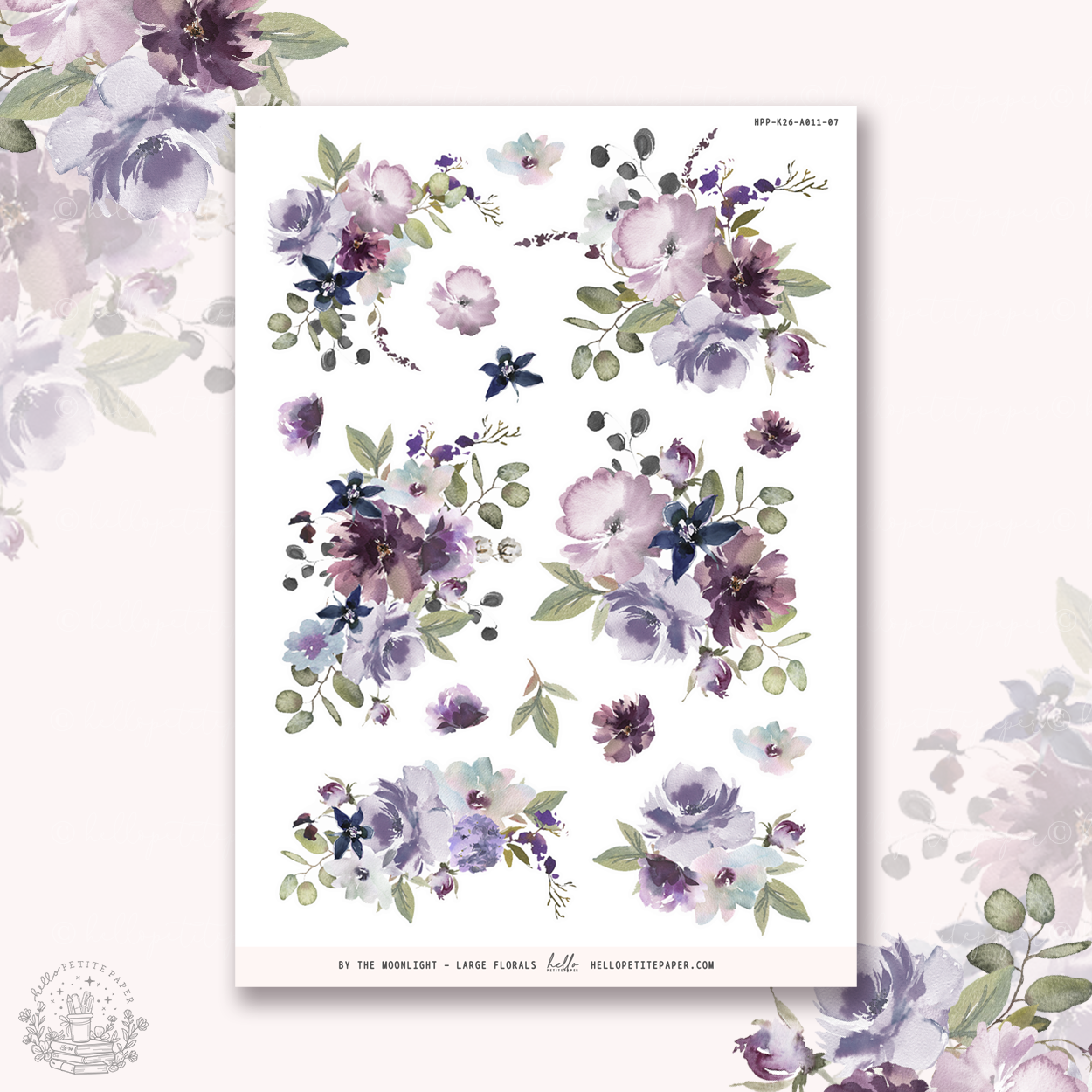 By the moonlight  - Large Floral Deco Stickers